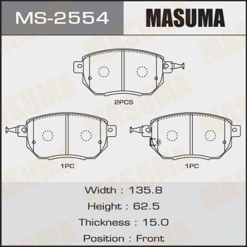 MASUMA MS-2554 - Комплект тормозных колодок, барабанные unicars.by