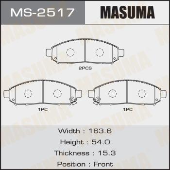 MASUMA MS-2517 - Комплект тормозных колодок, барабанные unicars.by