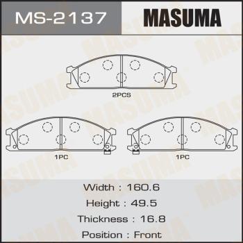 MASUMA MS-2137 - Комплект тормозных колодок, барабанные unicars.by