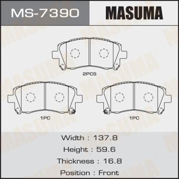 MASUMA MS-7390 - Комплект тормозных колодок, барабанные unicars.by