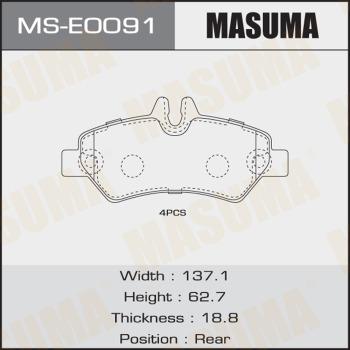 MASUMA MS-E0091 - Комплект тормозных колодок, барабанные unicars.by