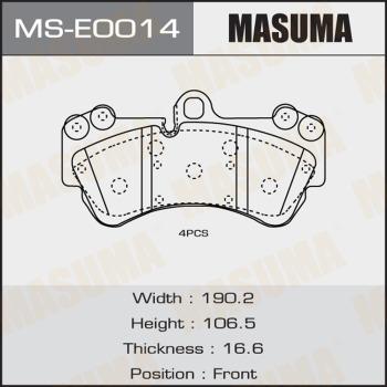 MASUMA MS-E0014 - Комплект тормозных колодок, барабанные unicars.by