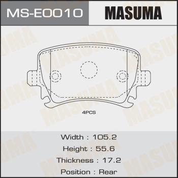 MASUMA MS-E0010 - Комплект тормозных колодок, барабанные unicars.by