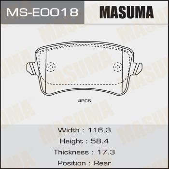 MASUMA MS-E0018 - Комплект тормозных колодок, барабанные unicars.by