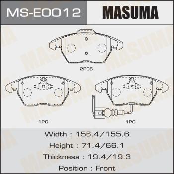 MASUMA MS-E0012 - Комплект тормозных колодок, барабанные unicars.by