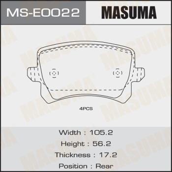 MASUMA MS-E0022 - Комплект тормозных колодок, барабанные unicars.by