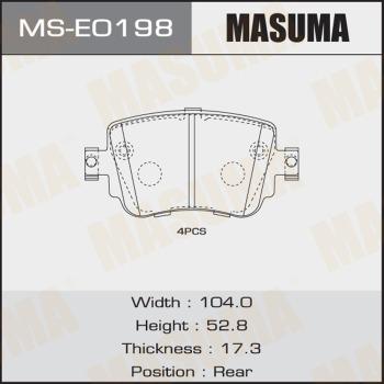 MASUMA MS-E0198 - Комплект тормозных колодок, барабанные unicars.by