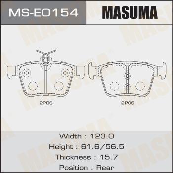 MASUMA MS-E0154 - Комплект тормозных колодок, барабанные unicars.by