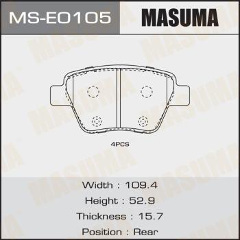 MASUMA MS-E0105 - Комплект тормозных колодок, барабанные unicars.by