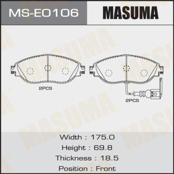 MASUMA MS-E0106 - Комплект тормозных колодок, барабанные unicars.by