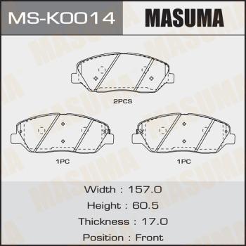 MASUMA MS-K0014 - Комплект тормозных колодок, барабанные unicars.by