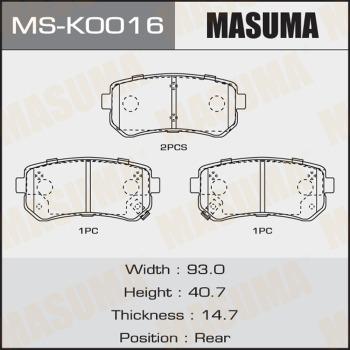 MASUMA MS-K0016 - Комплект тормозных колодок, барабанные unicars.by