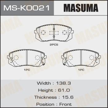 MASUMA MS-K0021 - Комплект тормозных колодок, барабанные unicars.by