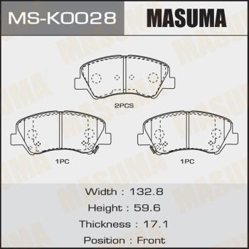 MASUMA MS-K0028 - Комплект тормозных колодок, барабанные unicars.by