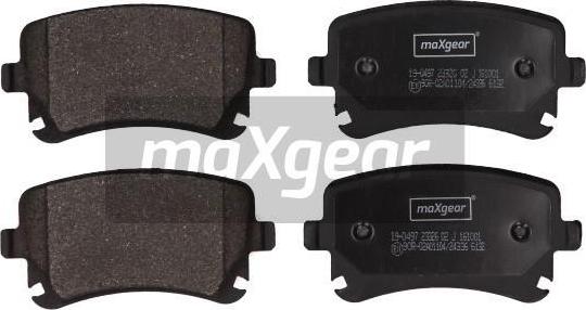 Maxgear 19-0497 - Тормозные колодки, дисковые, комплект unicars.by