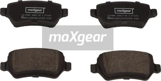 Maxgear 19-0450 - Тормозные колодки, дисковые, комплект unicars.by