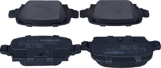 Maxgear 19-0451 - Тормозные колодки, дисковые, комплект unicars.by