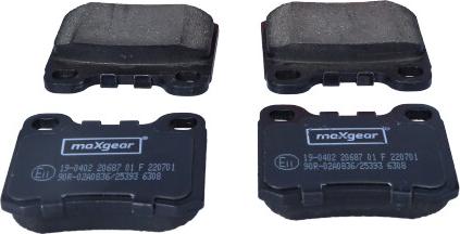 Maxgear 19-0402 - Тормозные колодки, дисковые, комплект unicars.by