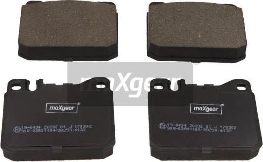 Maxgear 19-0434 - Тормозные колодки, дисковые, комплект unicars.by