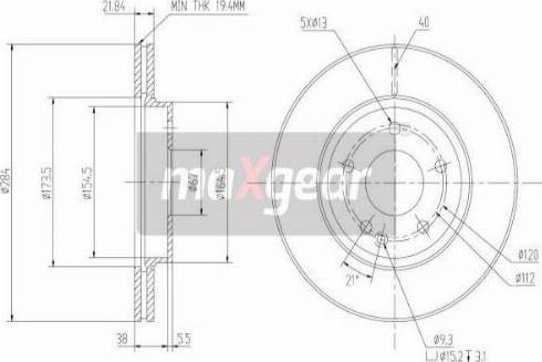 Maxgear 19-0723MAX - Тормозной диск unicars.by