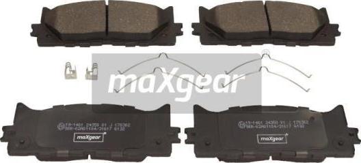 Maxgear 19-1461 - Тормозные колодки, дисковые, комплект unicars.by