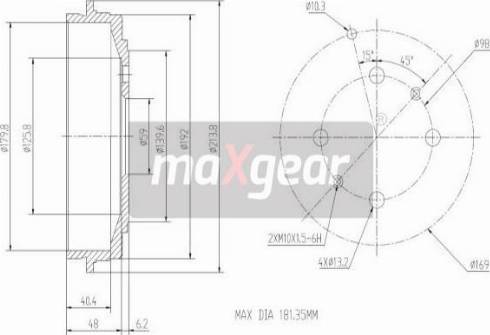 Maxgear 19-1061 - Тормозной барабан unicars.by