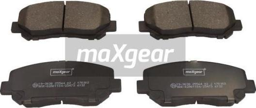 Maxgear 19-3038 - Тормозные колодки, дисковые, комплект unicars.by