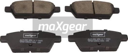 Maxgear 19-2992 - Тормозные колодки, дисковые, комплект unicars.by