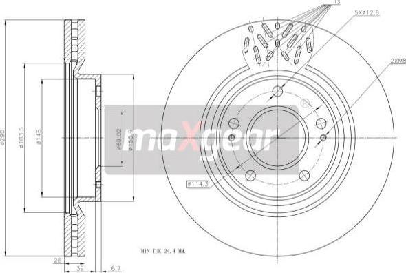 Maxgear 19-2393 - Тормозной диск unicars.by