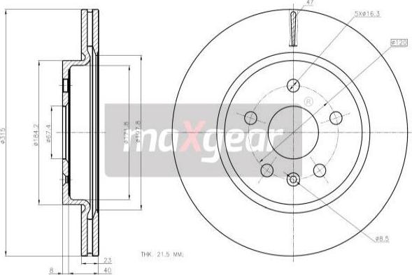 Maxgear 19-2368 - Тормозной диск unicars.by