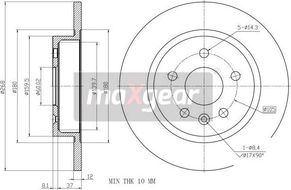 Maxgear 19-2333 - Тормозной диск unicars.by