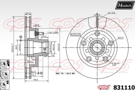 Maxtech 72936022 - Поршень, корпус скобы тормоза unicars.by