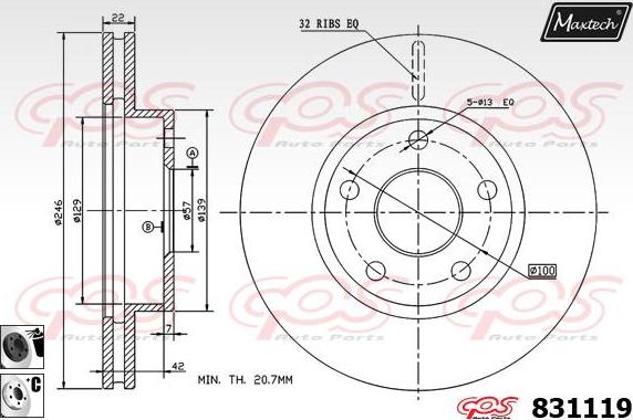 Maxtech 855099 - Тормозной диск unicars.by