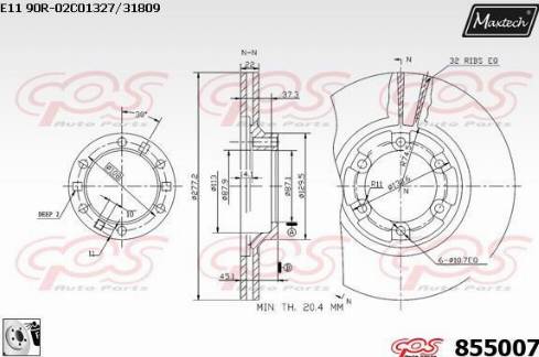 Maxtech 855007.0080 - Тормозной диск unicars.by