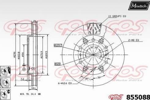 Maxtech 855088.6880 - Тормозной диск unicars.by