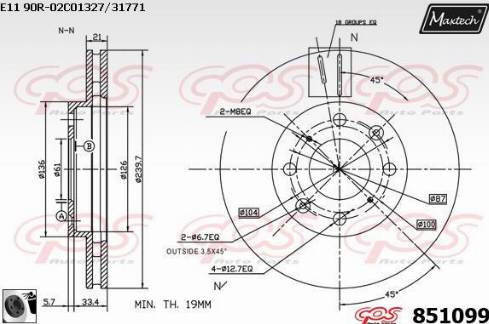 Maxtech 851099.0060 - Тормозной диск unicars.by