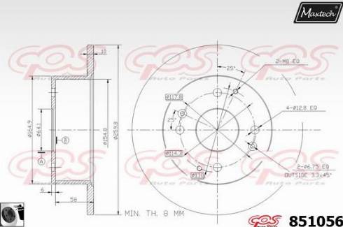 Maxtech 851056.0060 - Тормозной диск unicars.by