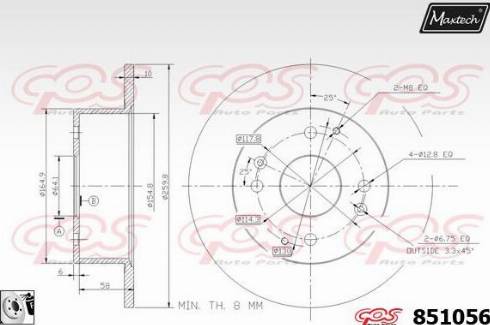 Maxtech 851056.0080 - Тормозной диск unicars.by