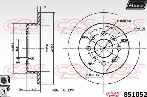 Maxtech 851052.6060 - Тормозной диск unicars.by