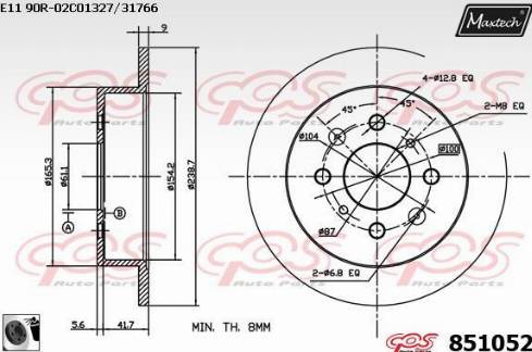 Maxtech 851052.0060 - Тормозной диск unicars.by