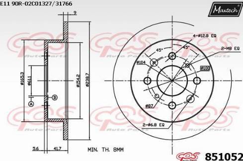 Maxtech 851052.0000 - Тормозной диск unicars.by