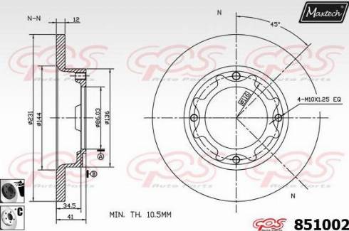 Maxtech 851002.6060 - Тормозной диск unicars.by