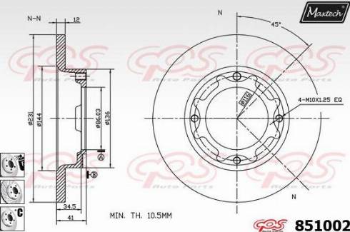 Maxtech 851002.6980 - Тормозной диск unicars.by