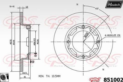 Maxtech 851002.0060 - Тормозной диск unicars.by