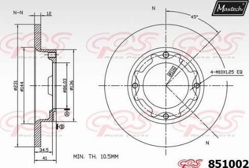 Maxtech 851002.0000 - Тормозной диск unicars.by