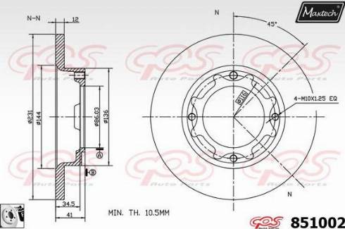 Maxtech 851002.0080 - Тормозной диск unicars.by