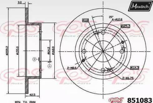 Maxtech 851083.0000 - Тормозной диск unicars.by