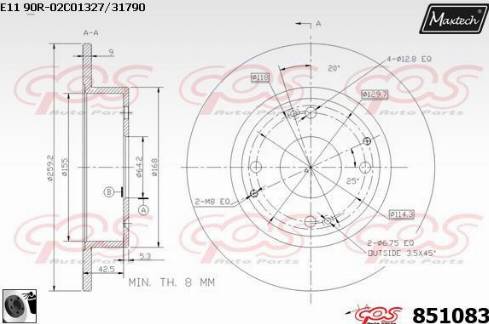 Maxtech 851083.0060 - Тормозной диск unicars.by