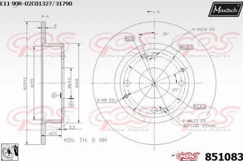 Maxtech 851083.0080 - Тормозной диск unicars.by