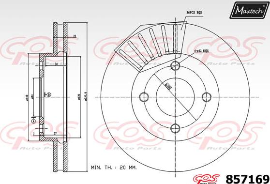 Maxtech 851083 - Тормозной диск unicars.by